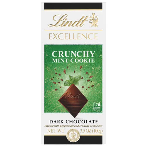 Lindt EXCELLENCE Crunchy Mint Cookie Dark Chocolate Bar (3.5 oz)