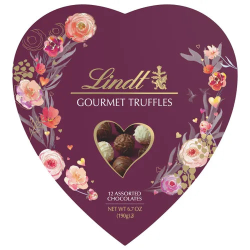 Lindt Valentine's Gourmet Chocolate Candy Truffles Heart, 6.7 oz.