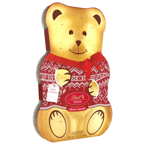 Lindt Holiday Chocolate Sweater Teddy Bear Advent Calendar (7.2 oz)