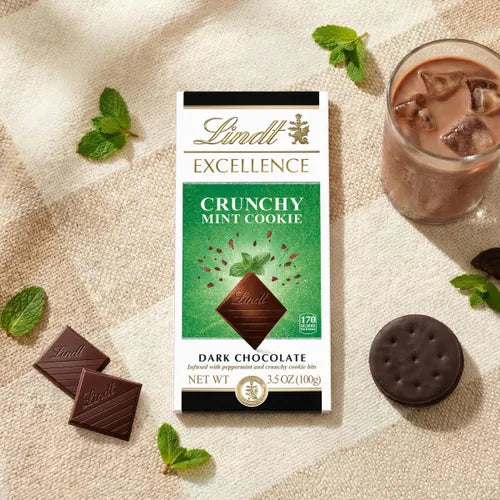 Lindt EXCELLENCE Crunchy Mint Cookie Dark Chocolate Bar (3.5 oz)
